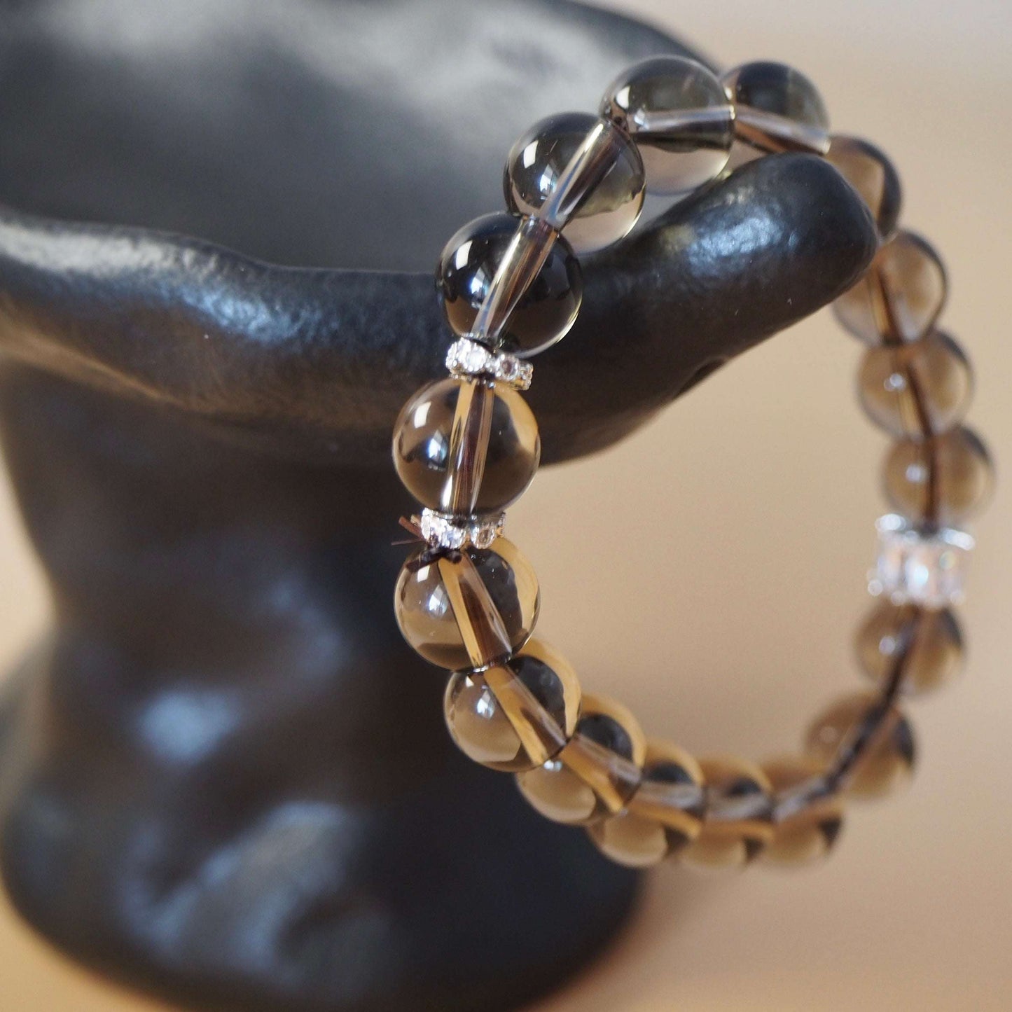 clarity smoky quartz bracelet in black table close range