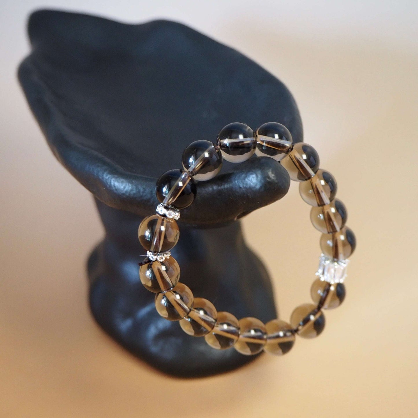 clarity smoky quartz crystal bracelet