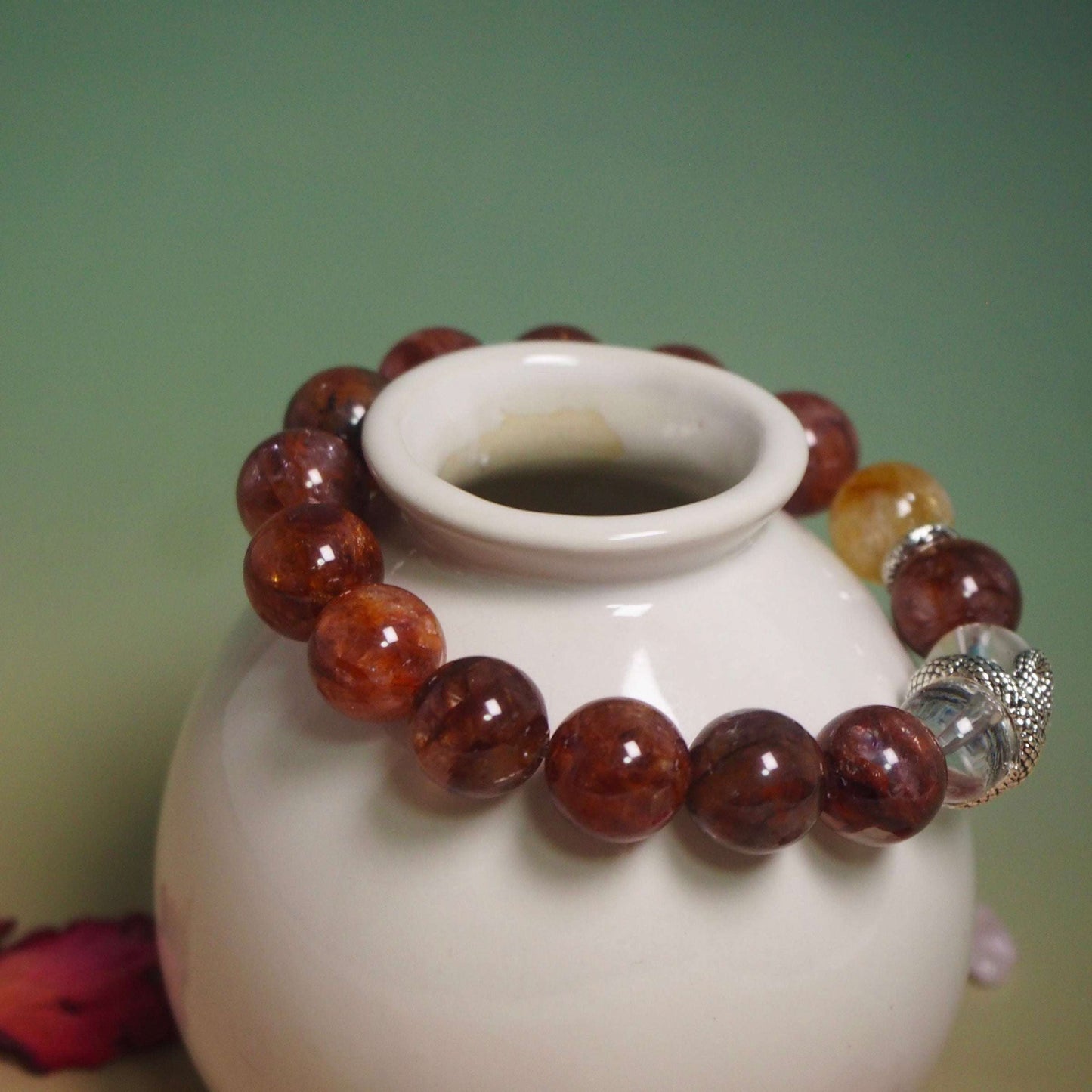 year of snake red phantom quartz bracelet