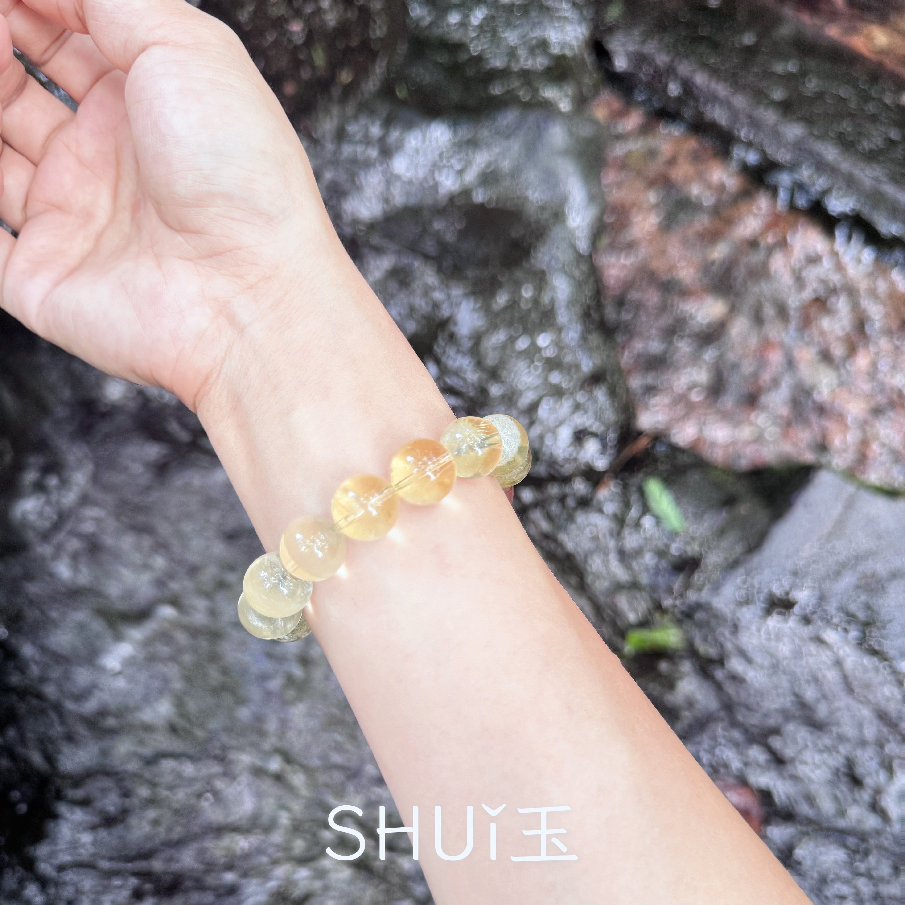 シトリン パワーストーン ブレスレット 天然石 レッドヘマトイド 黄水晶 11月誕生石 大玉 19.5mm ギフトBOX付 ハンドメイド オリジナルデザイン 一点もの