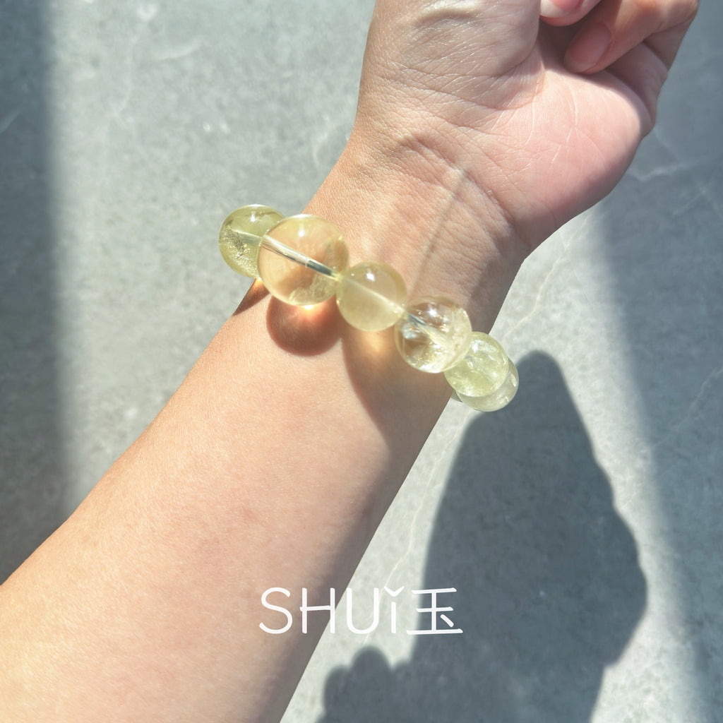 シトリン 黄水晶 パワーストーン ブレスレット 天然石 11月誕生石 ギフトBOX付 ハンドメイド オリジナルデザイン 一点もの  HSW1